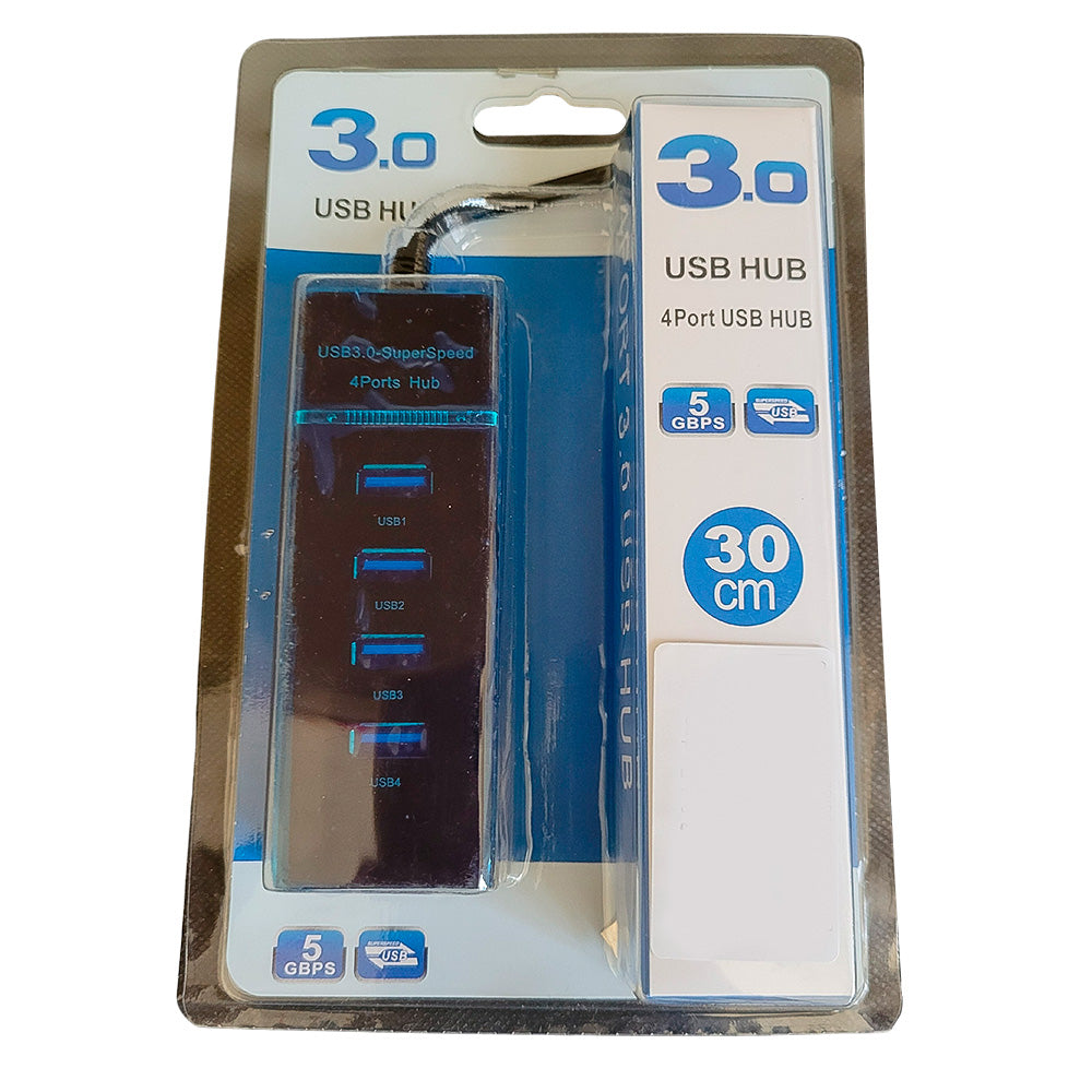HUB USB 3.0 4 Portas Super Speed 5GBps Slim com Indicador LED Preto - PEI-H303