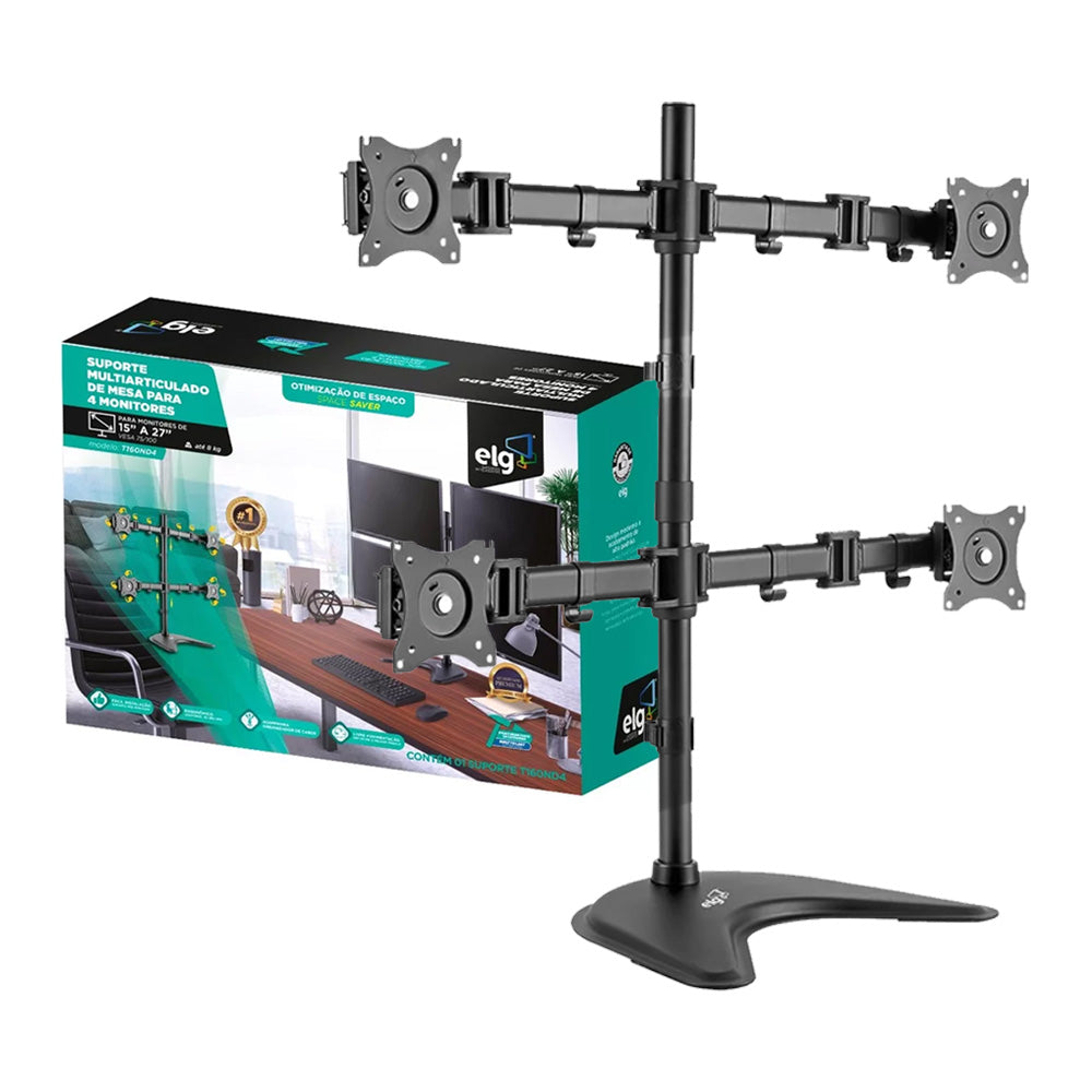 Suporte Articulado 4 Monitores 15 a 32 Com Base T160ND4 ELG