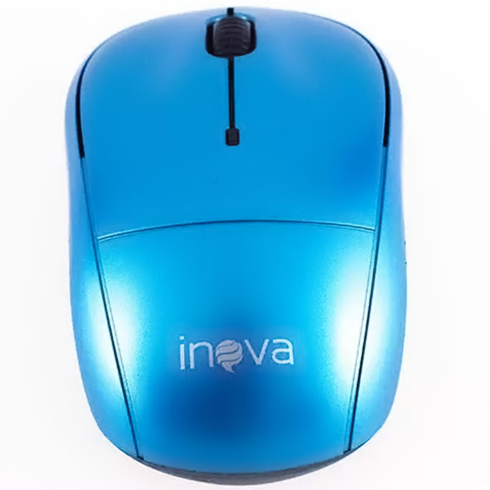 Mouse Óptico Sem Fio Wireless Usb Inova - Mou-6925- Azul