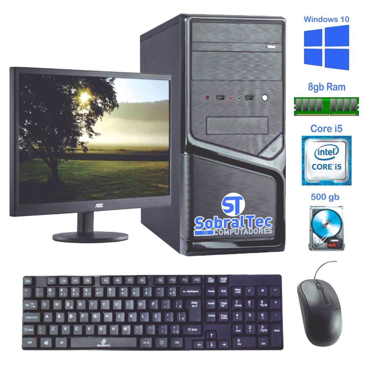 Computador Core i5 3.10Ghz -TG-H61-S -HD 500GB Memória Ram 4 Gb Configurável