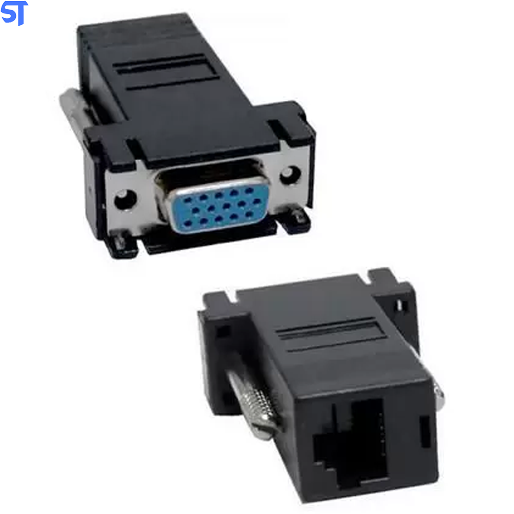 Adaptador de VGA Fêmea Para RJ45 Fêmea Cat5 Cat5e