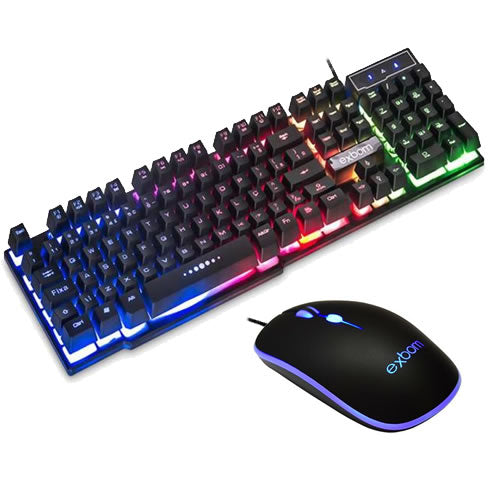 Kit Teclado e Mouse USB Gamer com LED Exbom BK-G550
