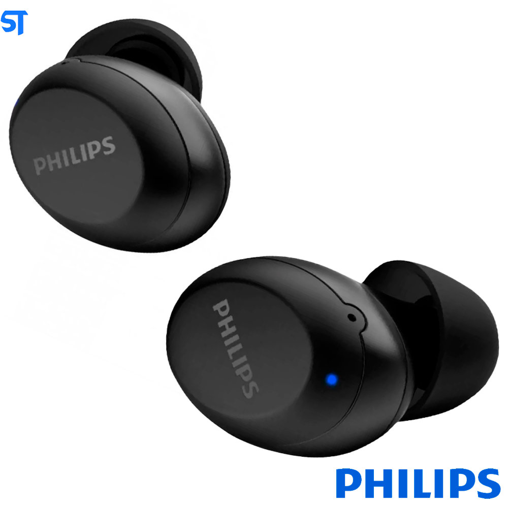 Fone De Ouvido Bluetooth Philips Tat1235Bk Preto Tws Com Microfone E Bateria De Até 18H, Resistente À Água Ipx5