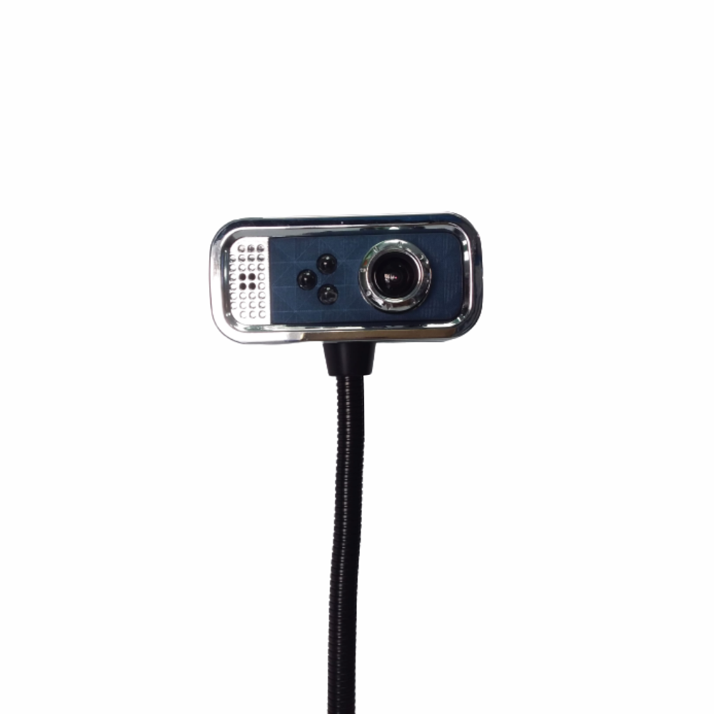 Webcam De Mesa 480 Pixels Com Microfone Cabo Usb Azul Com Prata