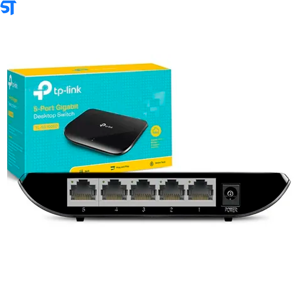 Hub Switch 5 Portas TP-Link TL-SG1005D Gigabit 10/100/1000MBps - Preto