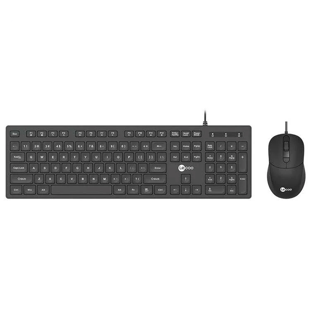 Kit Teclado e Mouse USB LECOO CM102 Preto