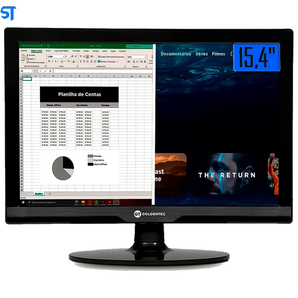 Computador Core i3-2100-HD SSD 128GB -Memória Ram 4GB- Com Monitor 15 HDMI- Teclado, Mouse e MousePad Brinde