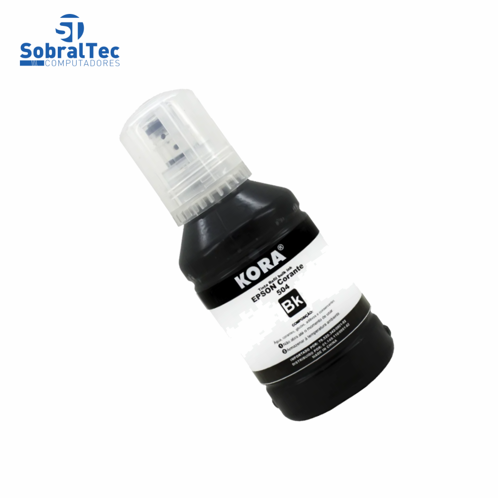 Tinta Refil Bulk Ink  Compativel Epson 504/544 Corante Preto 127Ml Kora