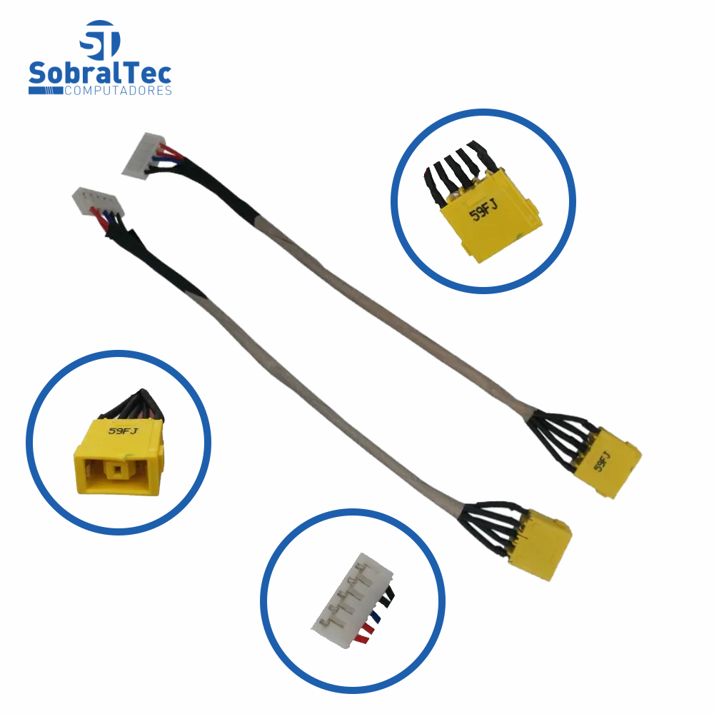 Conector Dc Jack Lenovo IdeaPad 25Cm U330P U430 U430P U530-5938 U530-5939 Com Cabo