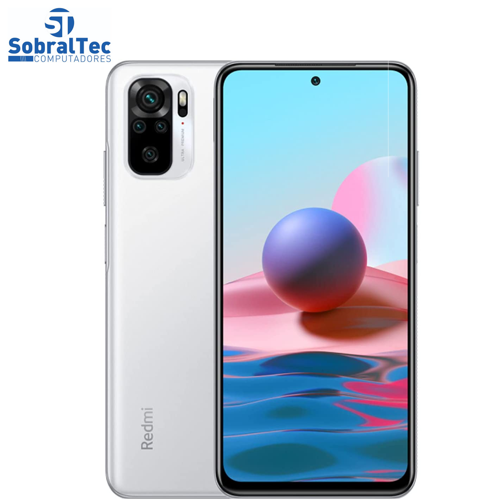 Smartphone Xiaomi Redmi Note 10 Versão Global 64Gb 4Gb Ram Pebble Branco Quad Câmera Traseira  48 Mpx