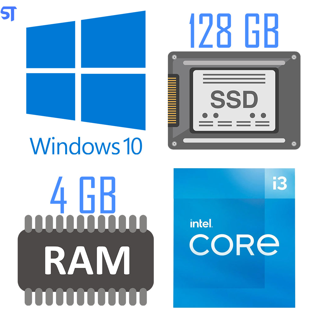 Computador Core i3-2100-HD SSD 120GB -Memória Ram 4GB- Com Monitor 19 HDMI- Teclado, Mouse e MousePad- Windows 10