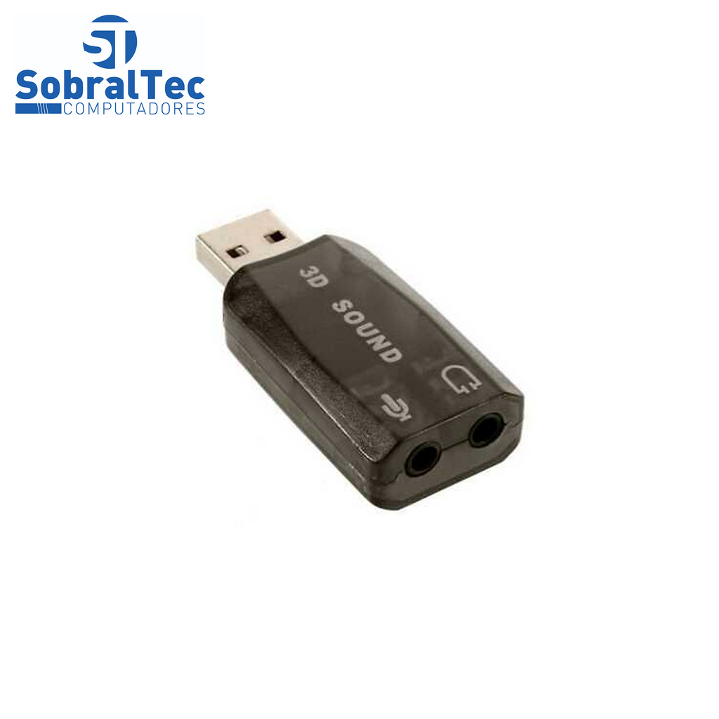 Conversor de Audio Usb a Macho x Audio e Fone Cinza