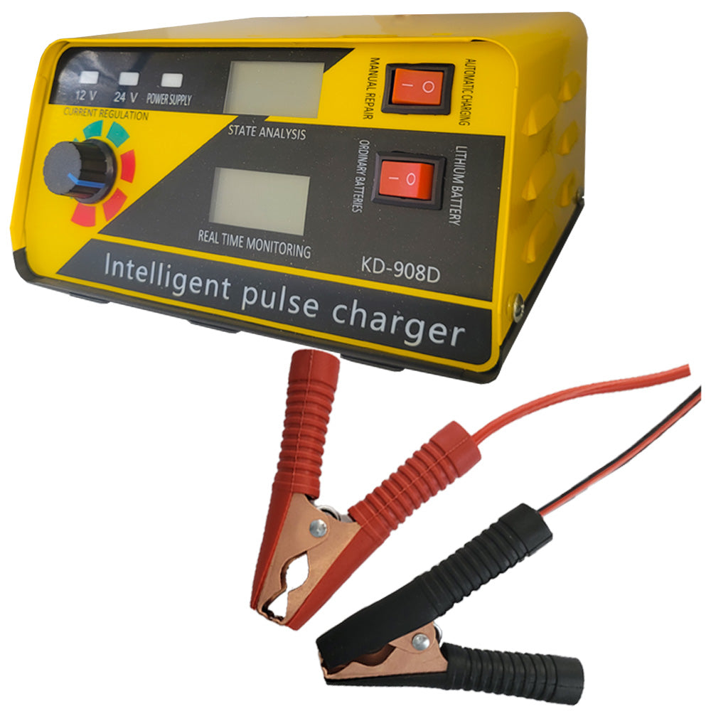 Carregador de Bateria Automotiva Entrada Bivolt 110v-250v Saída 24v/12v 260w - Amarela