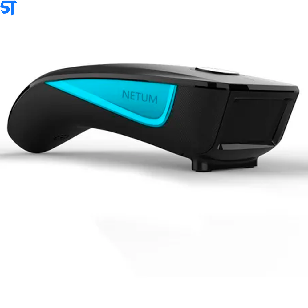 Leitor Código De Barras Bluetooth E USB NETUM C830 Preto Com Azul