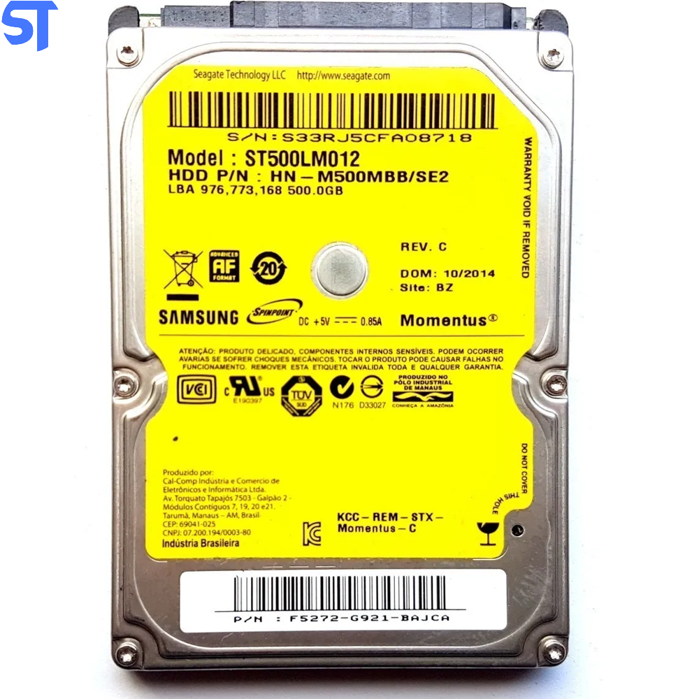 Hd Notebook Samsung Np270e4e 500 Gb Sata Ii St500lm012