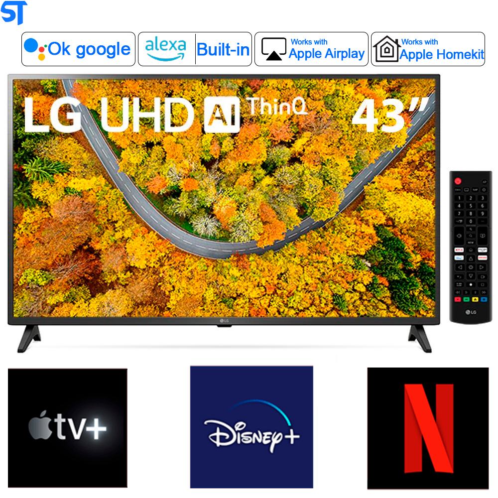 Smart TV LG 43´ 4K UHD 43UP7500, com WiFi e Bluetooth, HDR, ThinQAI Compatível com Inteligência Artificial - 43UP7500PS
