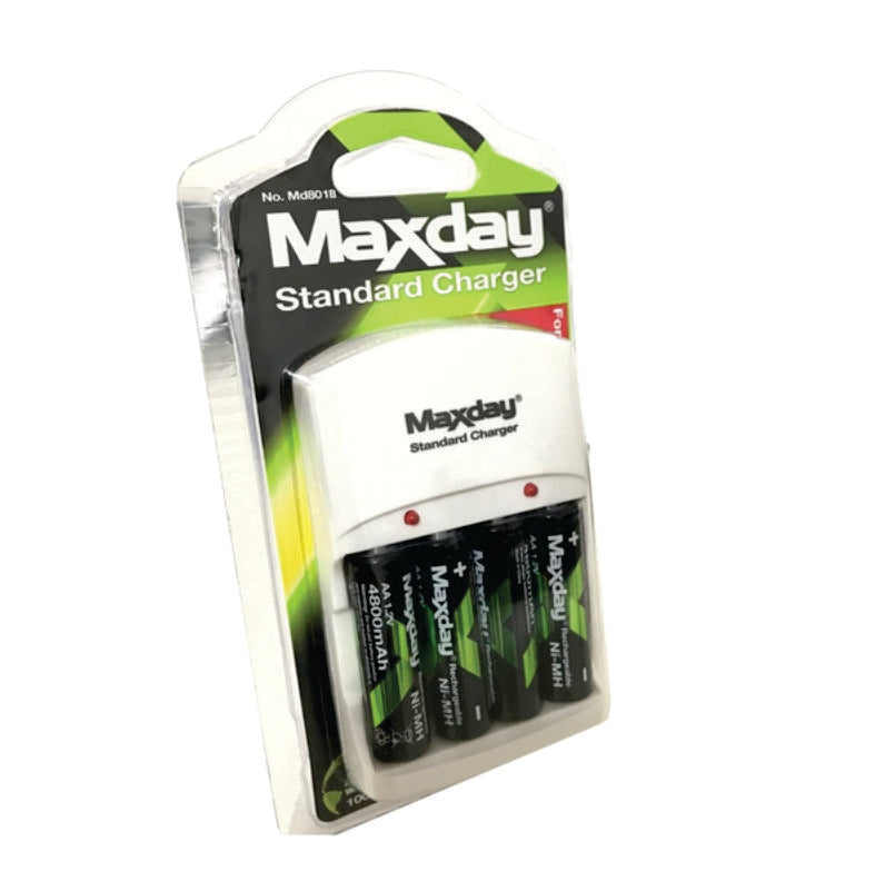 Carregador de Pilha 2100mAh 4 Pilhas AA | AAAA Maxday
