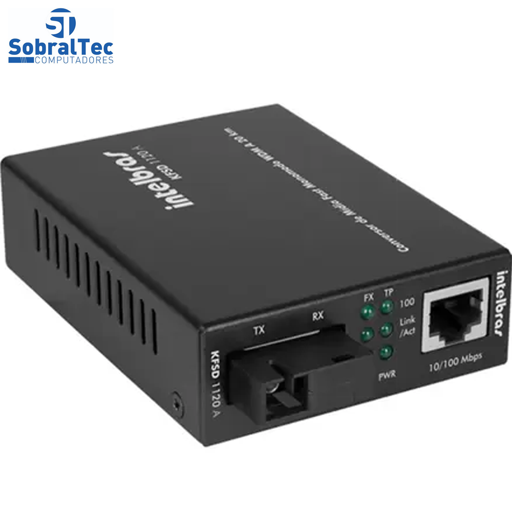 Conversor de Midia Fast Ethernet Monomodo 20KM Kfsd 1120A intelbras