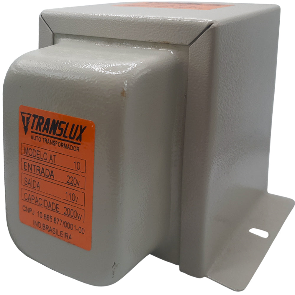 Auto Transformador Entrada 220V Saída 110V 2000W Tripolar Translux Branco - AT08