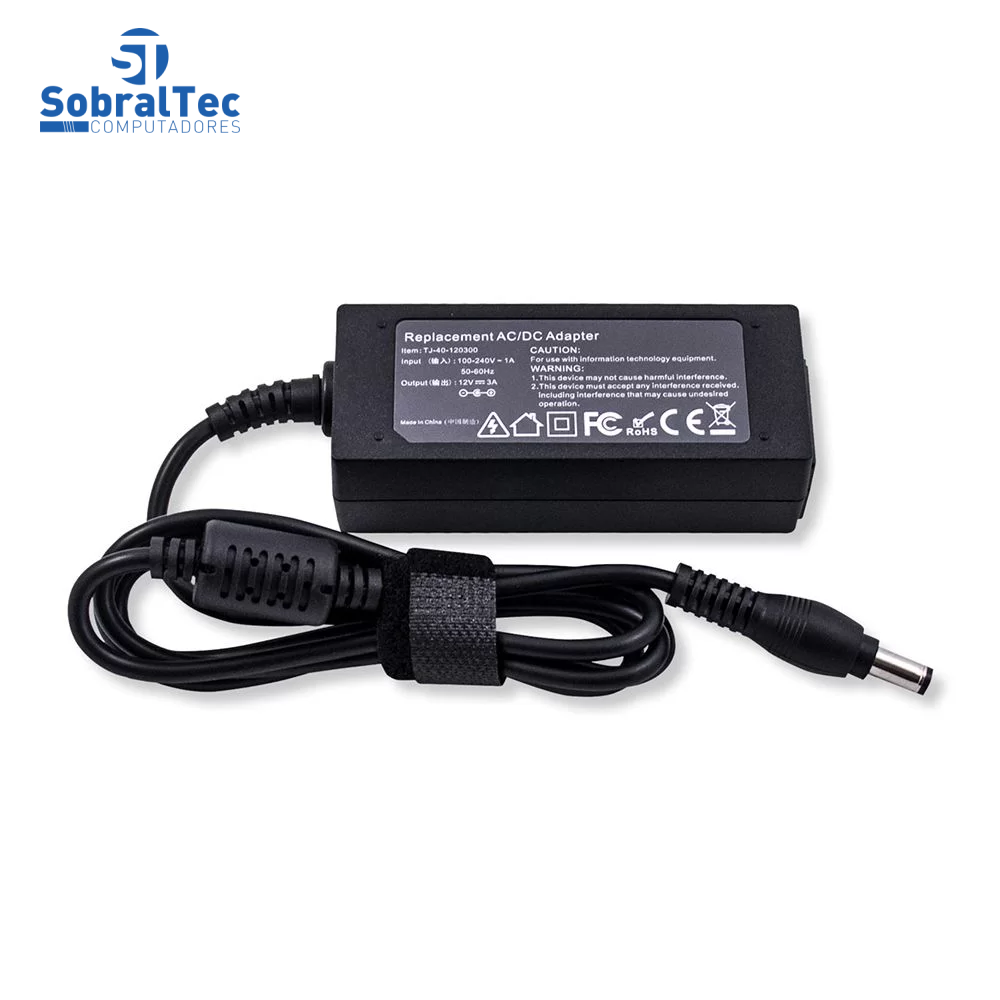Fonte Notebook bringIT Compativel Com - 12V - 3A - 5.5 Mm X 2.1 Mm