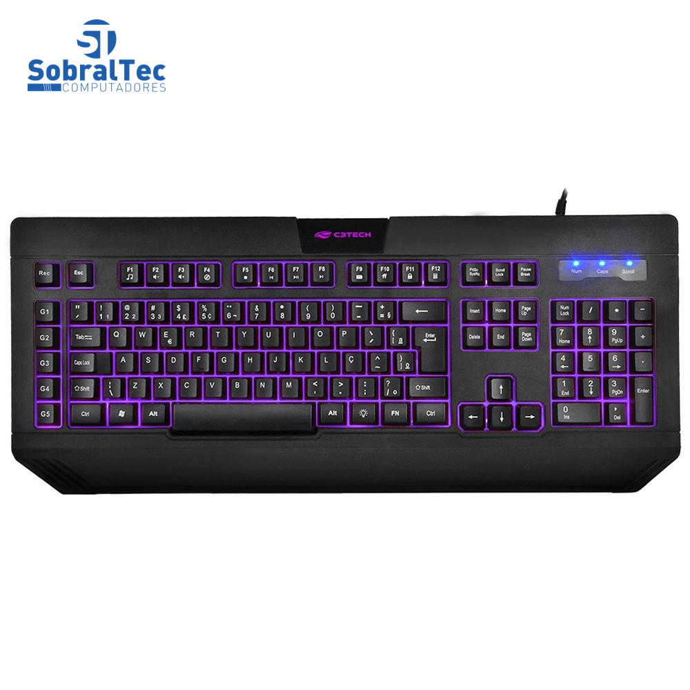 Teclado Gamer C3Tech Led Retro-Iluminado Com Macro e Anti-Ghosting Abnt2 Kg-110bk