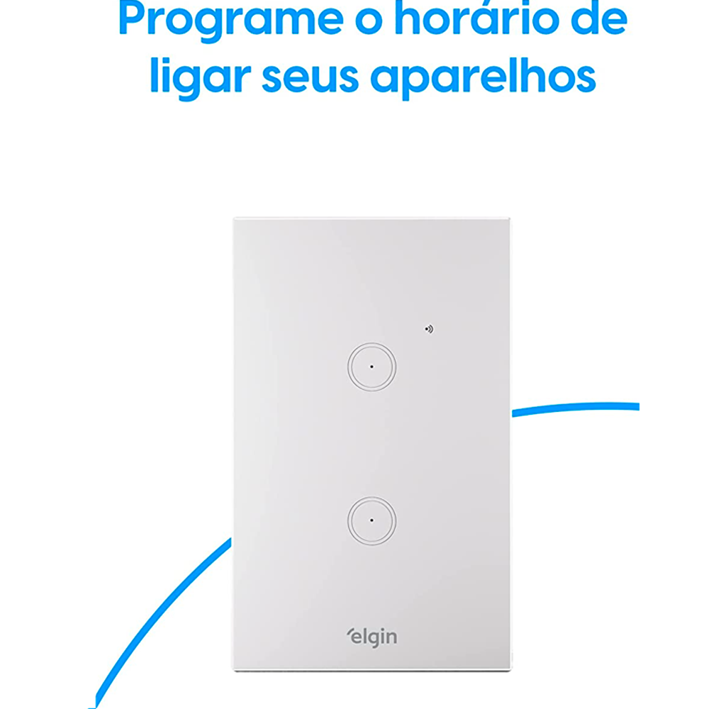 Interruptor Inteligente 2 Botões Touch Smart Wifi Elgin 8INTWIFI200 Compatível Com Alexa e Google Home