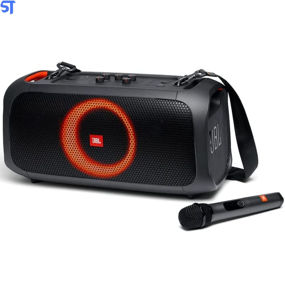 Caixa de Som Portátil Bluetooth JBL PartyBox On-The-Go, Com Microfone Sem Fio e Efeitos de Luzes - JBLPARTYBOXGOBBR2