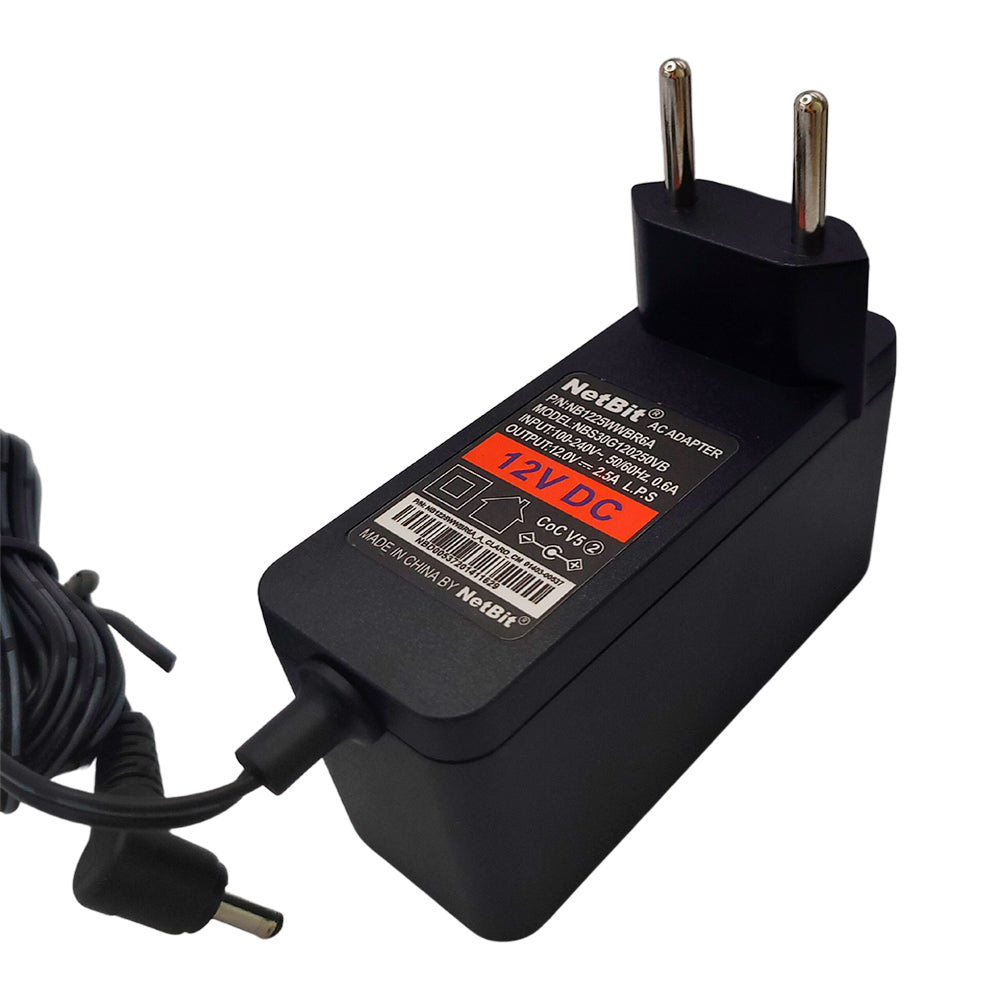 Fonte de Alimentação Notebook Positivo 12V 2.5A Pino Fino 3,5mm x 1,5mm Modelo: NBS30G120250VB