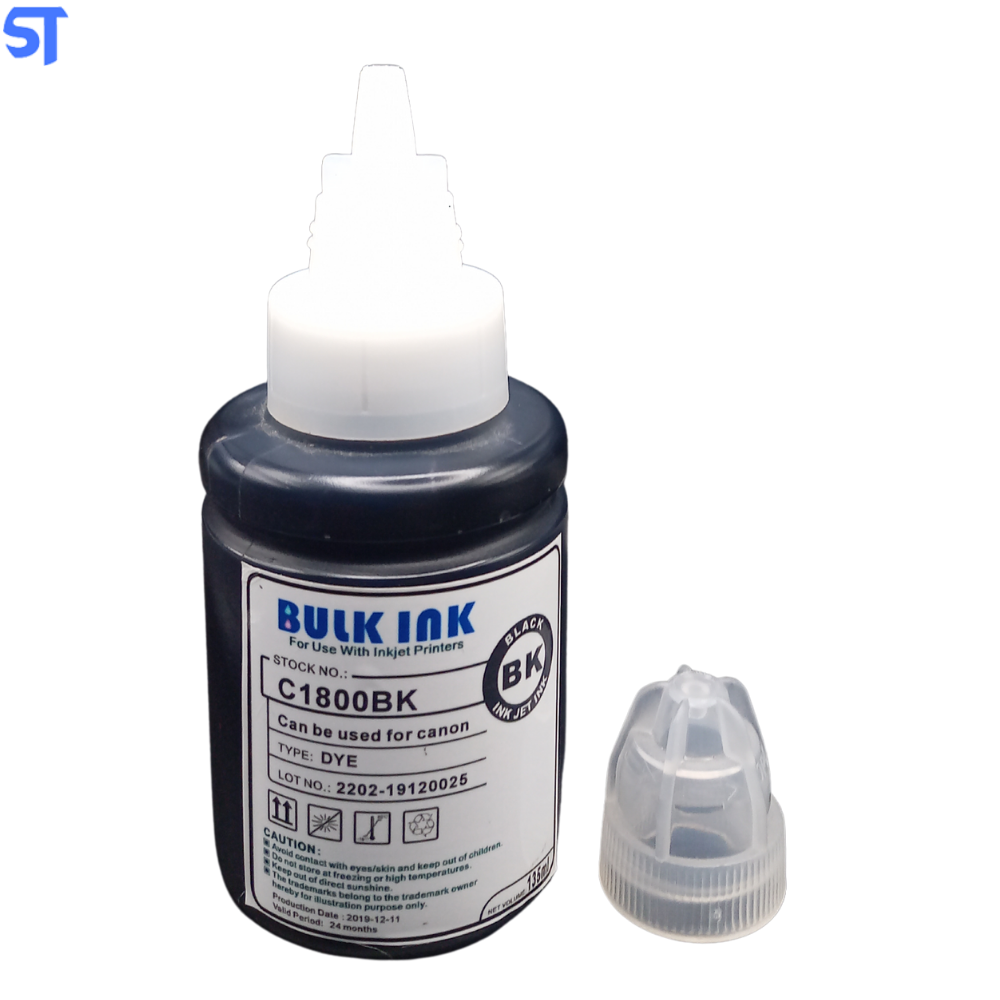 Refil De Tinta Bulk Ink compativel Canon C1800bk Preto GL-190 135ML para G1100 G3110 G3111 G4100 G4110