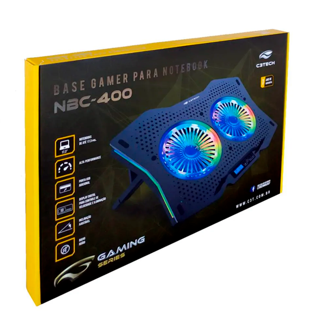 Base Para Notebook 17,3" Gamer NBC-400BK C3TECH