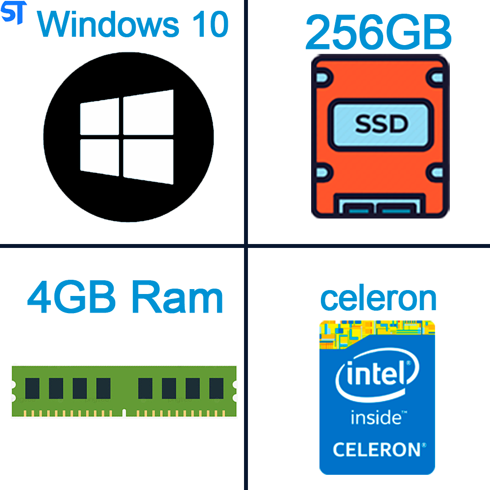 Computador Intel Celeron Dual Core G1610 2.60Ghz - HDSSD 256GB- Memória 4GB- Windows 10