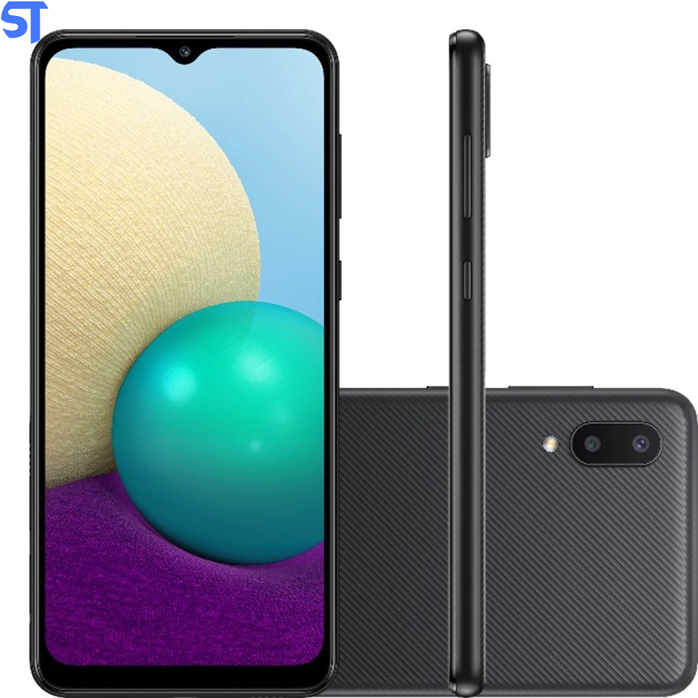 Smartphone Samsung Galaxy A02 32GB Preto 4G - Quad-Core 2GB RAM 6,5” Câm. Dupla + Selfie 5MP