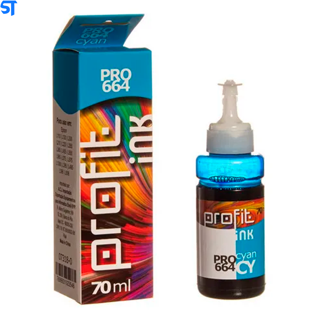 Refil Tinta Corante Epson-Hp Et 365-664 Profit Cyano 70ml
