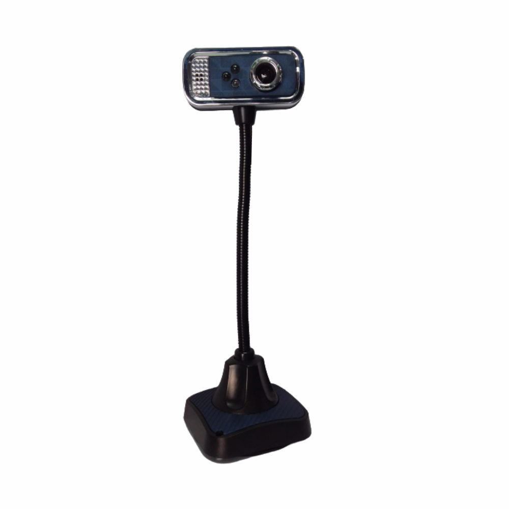 Webcam De Mesa 480 Pixels Com Microfone Cabo Usb Azul Com Prata