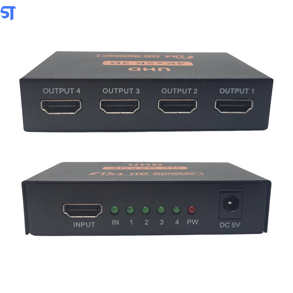 Duplicador Splitter HDMI 1 Entrada X 4 Saidas Divisor Full Hd 4K x 2K 1.4 3D HUB