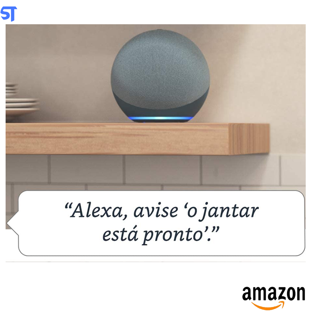 Echo (4ª Geração) Com Som Premium, Hub de Casa Inteligente e Alexa - Cor Branca