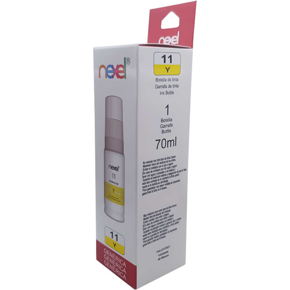 Refil De Tinta Compativel Canon Nexel Amarelo Y11 G2160/G3160 70Ml