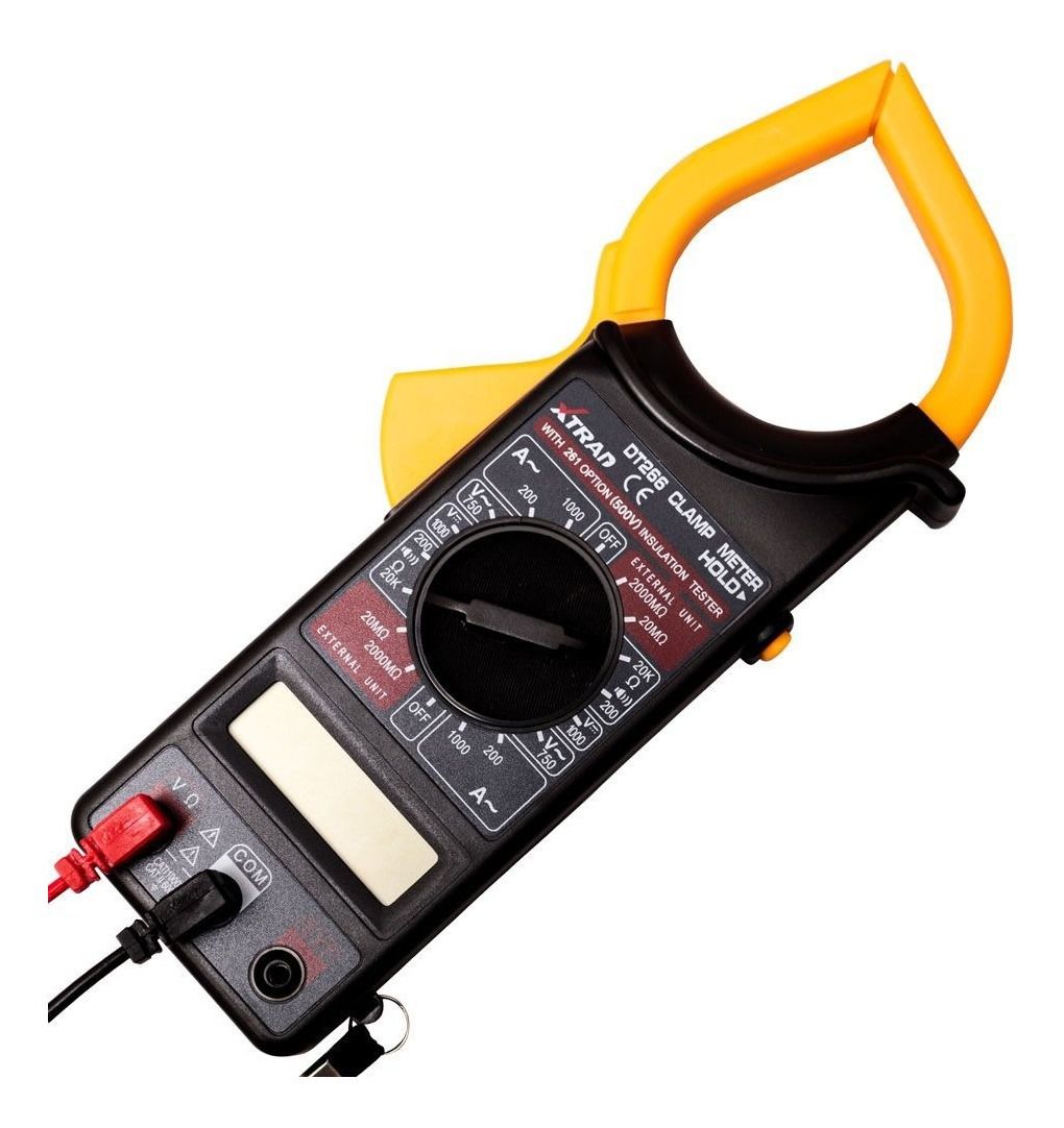 Alicate Amperímetro Multímetro Digital Multitest Tensão Temperatura Xt-2055