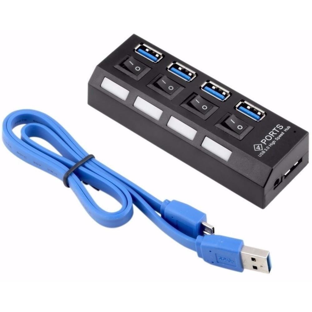 Hub Usb 3.0 Com 4 Portas High Speed 5 Gbps Com Teclas On/off - Exbom UH-401