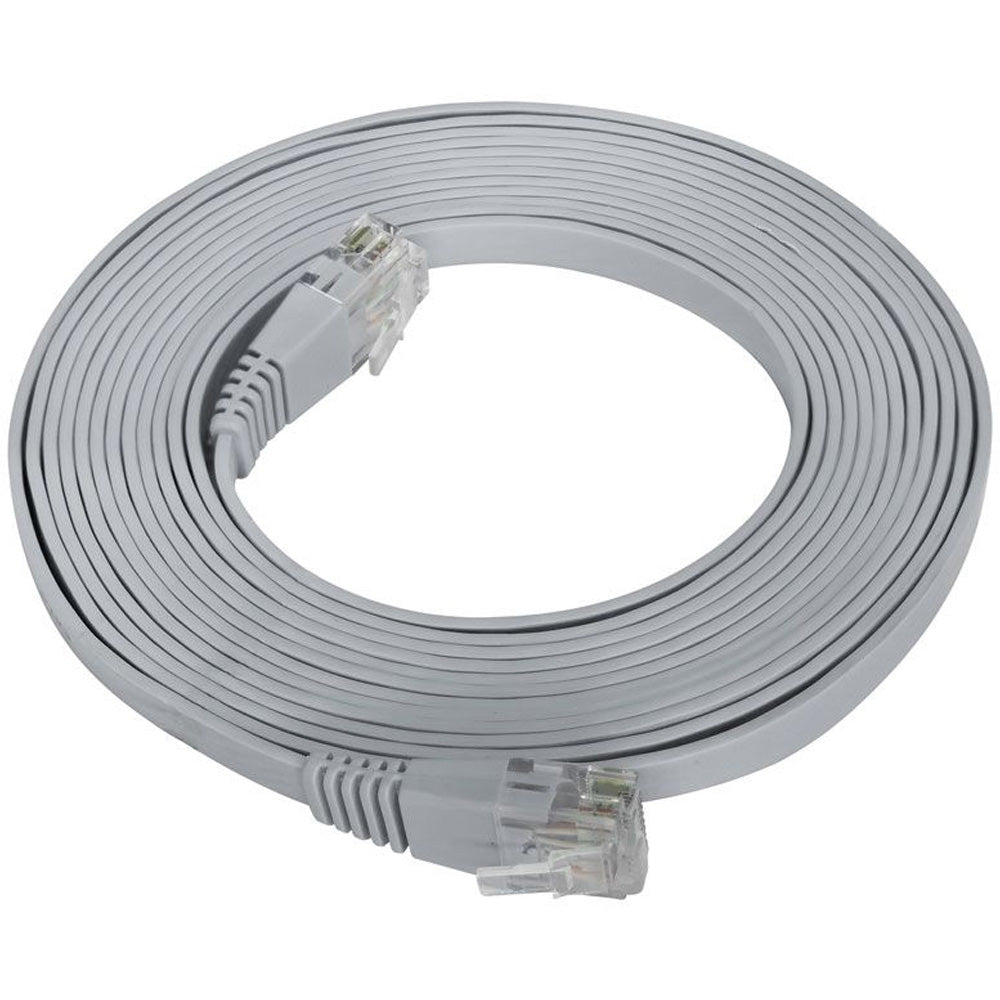 Patch Cord Flat Cable RJ45 Gigabit Flexível Cat6 3m Cinza