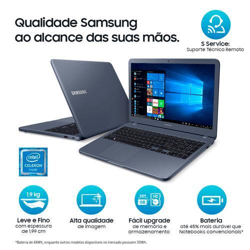 Notebook Samsung Dual Core 4GB 500GB Tela 15.6