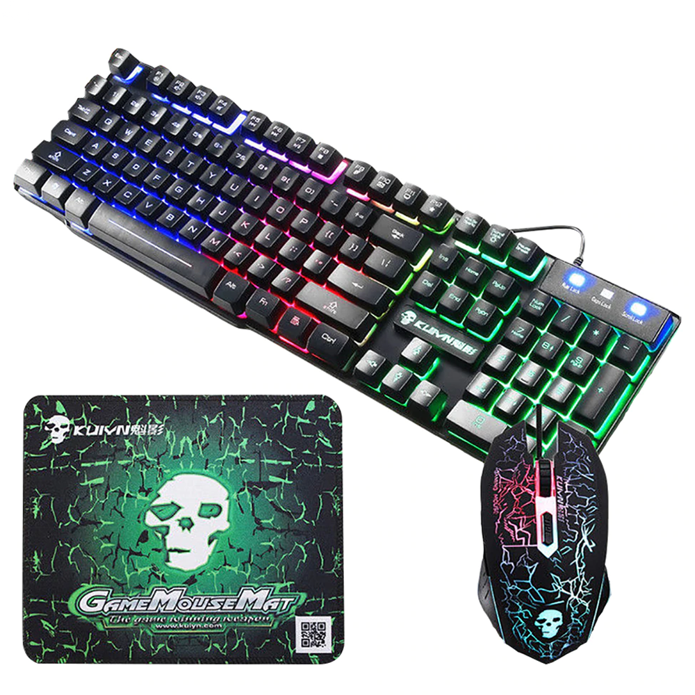 Kit Gamer Teclado, Mouse e Mousepad Kuiyn T6 - Preto