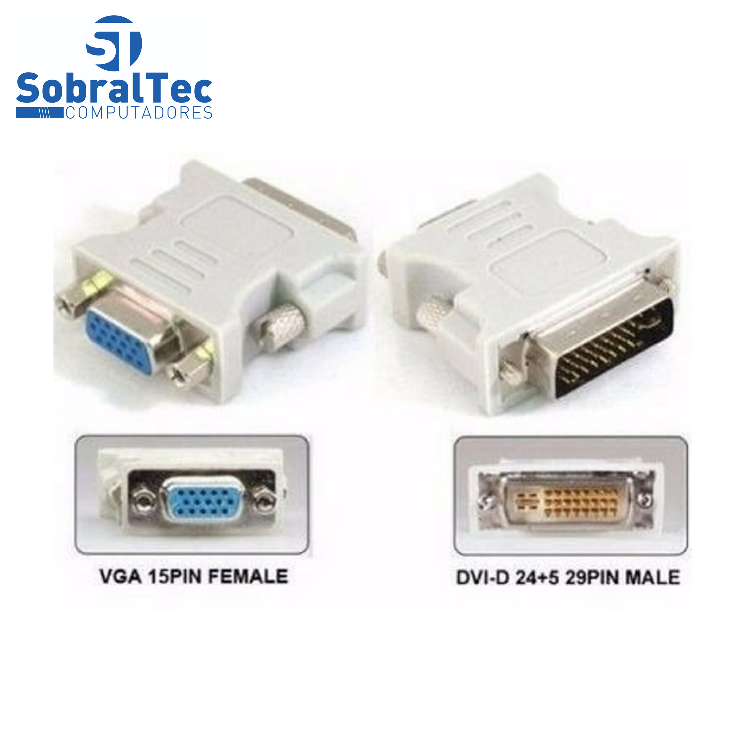 Adaptador Cabo Y DVI-I 24+5 Dual Link Macho x DVI-I Fêmea e VGA Fêmea Fca-38