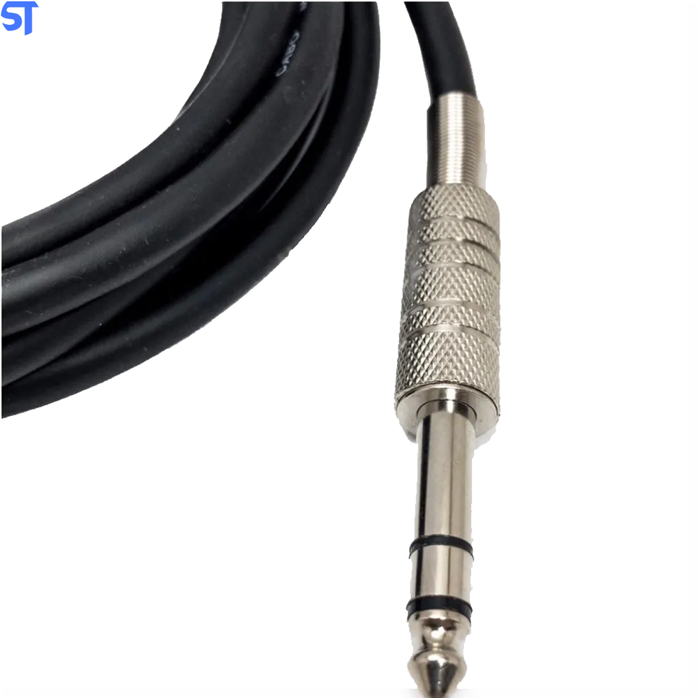 Cabo P10 Stereo X P10 Stereo 25 Metros Balanceado TRS Preto - Fg Tec