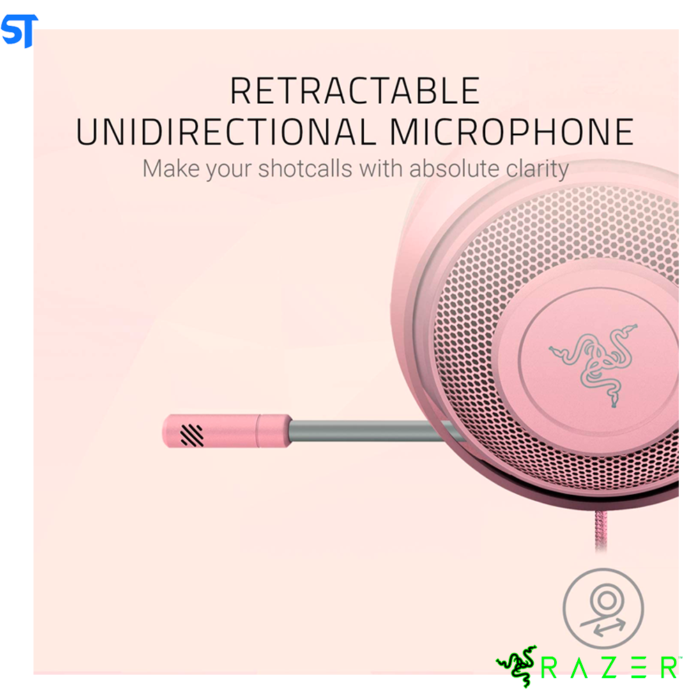 Headset Gamer Razer Kraken Multi Platform, Quartz Rosa