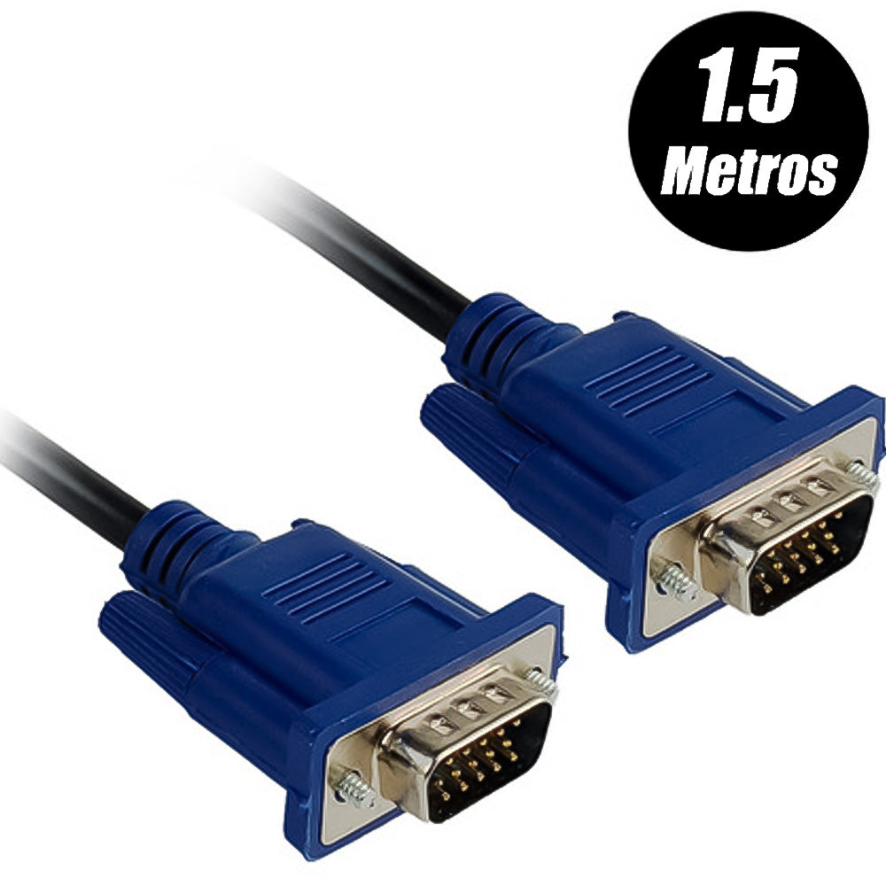 Cabo VGA Macho x VGA Macho 1.5 Metros Full HD 10.Gbps Kapbom - KAP-VGA-1.5M