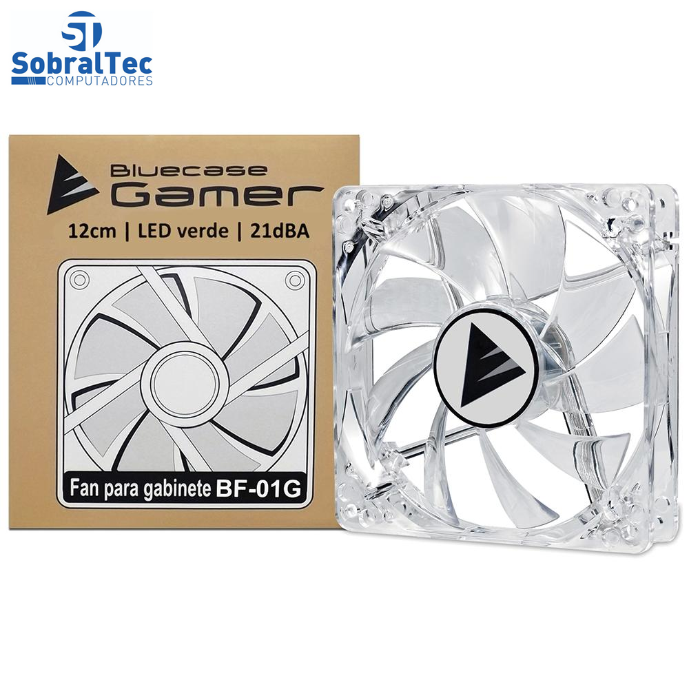 Cooler Fan Bluecase 120mm LED Verde Transparente - BF-01G