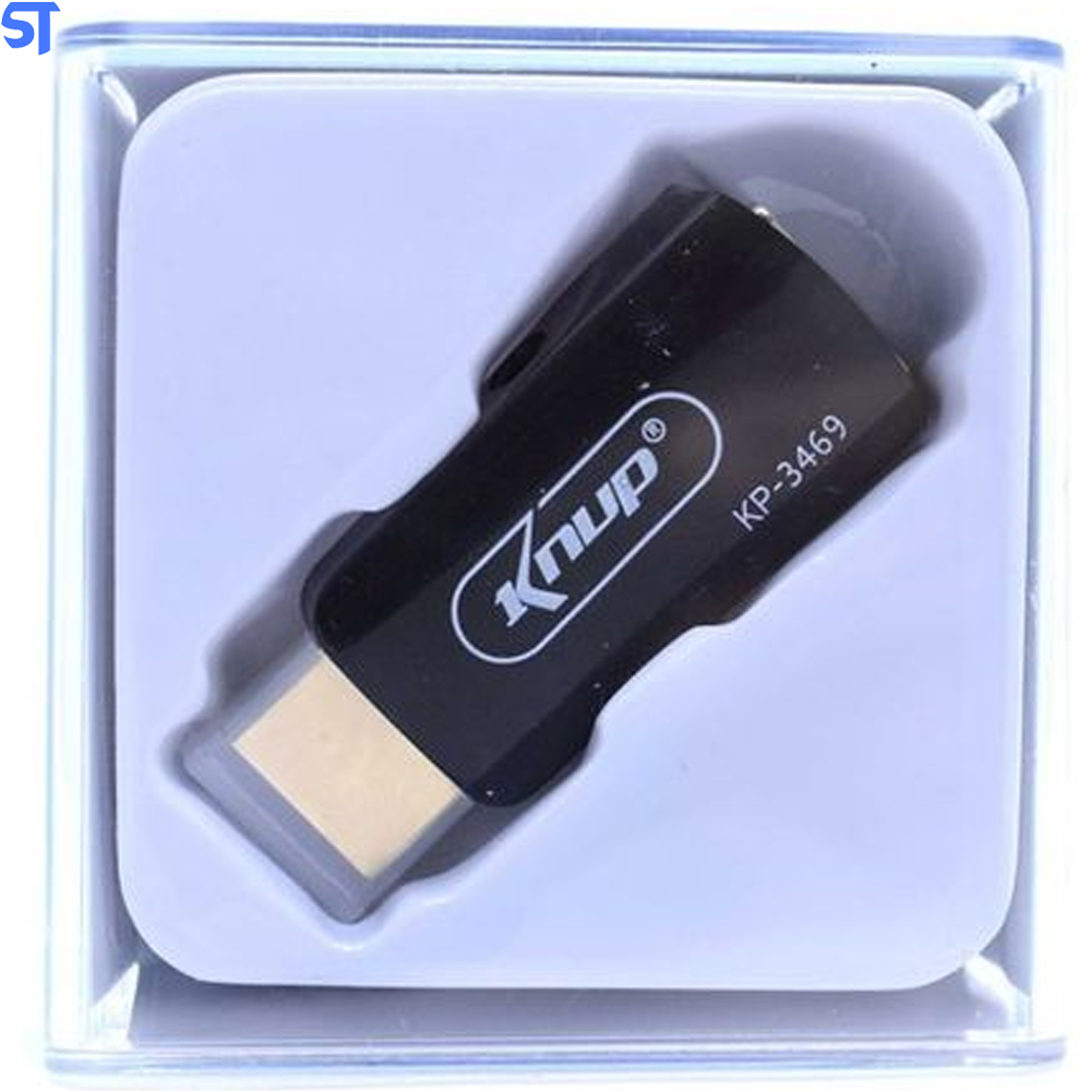 Adaptador Conversor Hdmi x Vga Com Saída De Áudio Knup Kp-3469