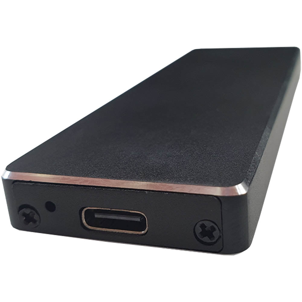 Case Externa Portatíl Para HD SSD M.2 SATA Em Alumínio Com Cabo USB-C/USB 3.1-Preto