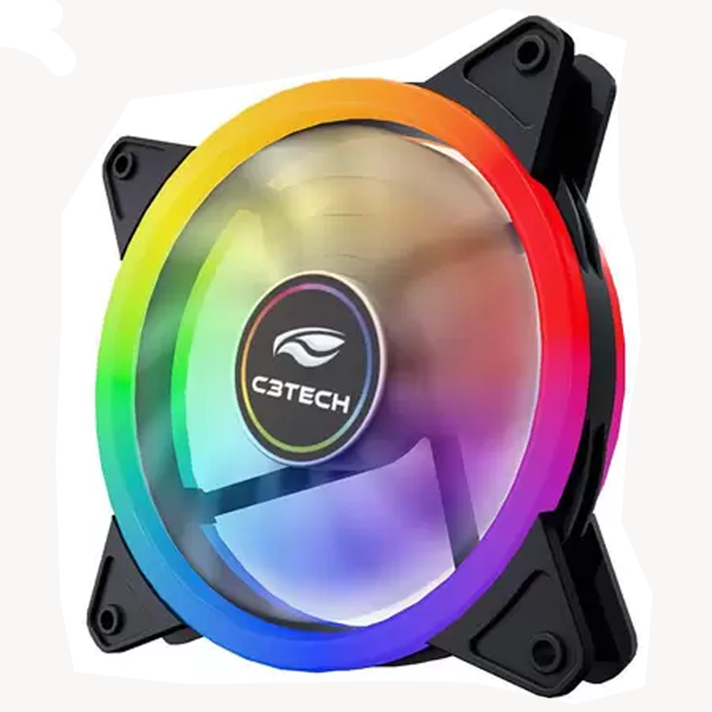 Cooler FAN F7-L140M 12Cm  LED 7 Cores C3Tech